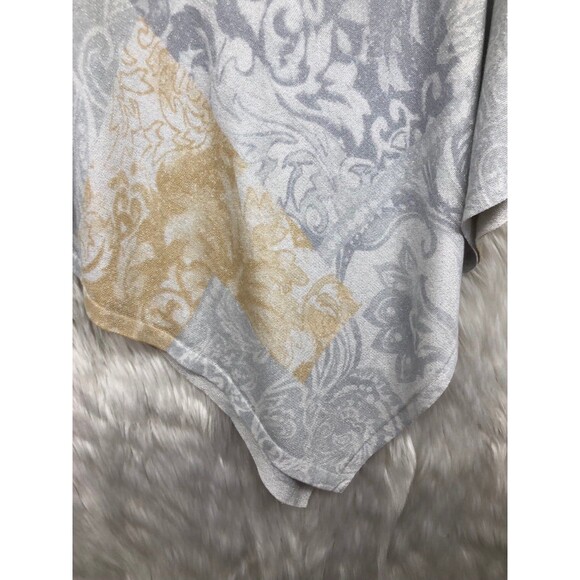 Silver & Gold Sparkling Handkerchief Blouse, Butterfly Sleeves Plus SZ 2X-3XL - Picture 8 of 8